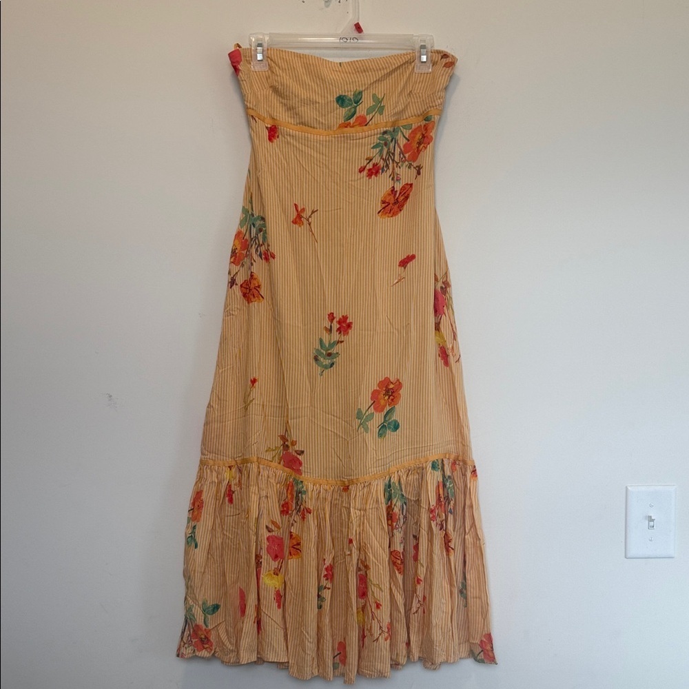 Free People Floral Strapless Dress - Picture 3 of 8